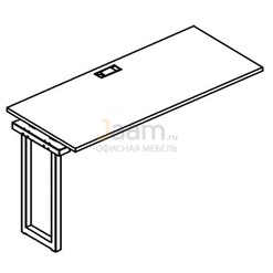 Мебель для персонала Секция стола рабочей станции на металлокаркасе QUATTRO Б4 005-1 БП