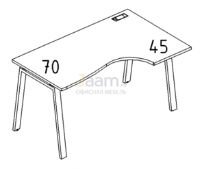 Мебель для персонала Стол эргономичный правый "Классика" на металлокаркасе TRE Б3 046 БП