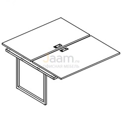 Мебель для персонала Секция стола рабочей станции на металлокаркасе QUATTRO Б4 177-1 БП