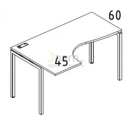 Мебель для персонала Стол эргономичный левый "Классика" на металлокаркасе DUE Б2 031 БП