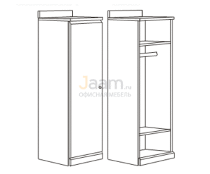 Мебель для гостиниц Гардероб с воротником левый R5702V