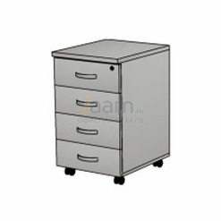Мебель для персонала Офисная тумба мобильная с 4 ящ. с замком ТФ201