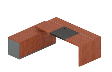 Кабинет руководителя Стол левый с опорной тумбой, бюваром и кабель-каналом An-200.1L