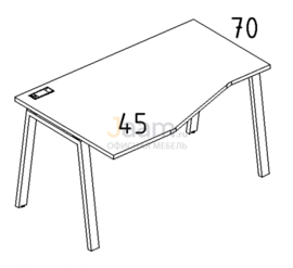 Мебель для персонала Стол эргономичный левый "Техно" на металлокаркасе TRE Б3 063 БП