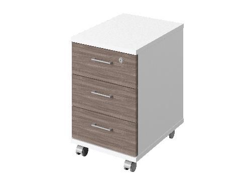 Тумба подкатная 3 ящ. с замком на верхний Public comfort С-91 380x500x588 (Белый/Джара Госфорт)