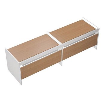 Рабочая станция на опорах ДСП (2х160) c ProSystem Profiquadro КВ 1203-2 БВ 3275x806x835