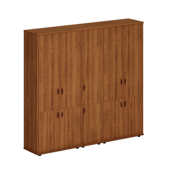 Шкаф комбинированный высокий (закрытый + закрытый узкий + закрытый) Престиж Исп.58 2200x460x2030 (Темный орех)
