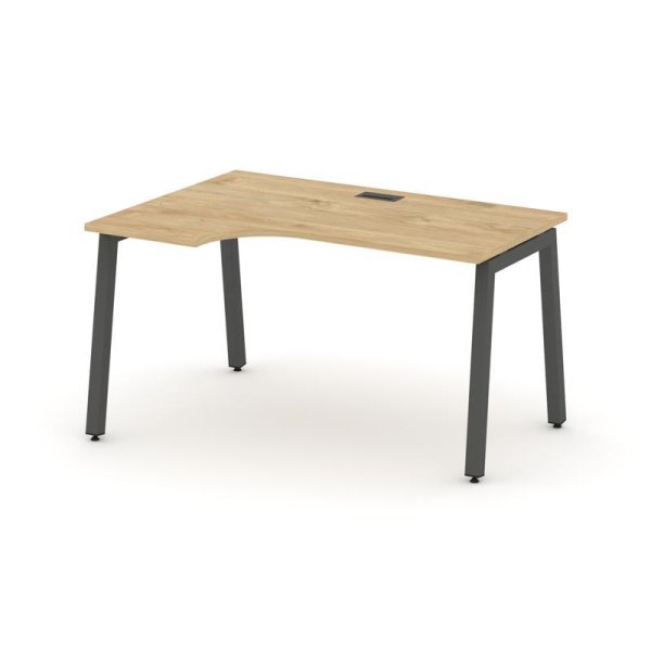 Стол рабочий эргономичный SN-5A.SPA-012(L) (1580х700/980х750) (Тиквуд Светлый/Металл Антрацит)