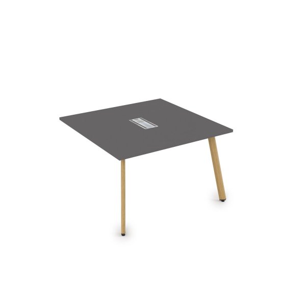 10СПК.128 Стол системы Бенч, переговорный - конечный (1200x1200x750) (Graphit mattIron Wood)