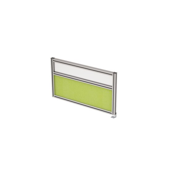 9БТСП.0411.4 Барьер боковой из ткани и стекла в алюминиевом профиле, правый (700x29x400) (Kiwi/стекло матовое)