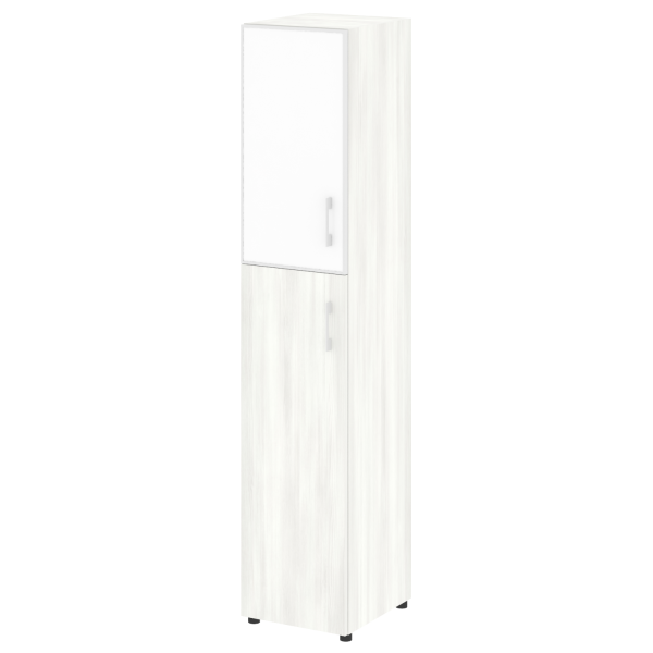 Шкаф для документов узкий со стеклом белым LT.SU-1.7 R (L) White (Снежная Патина)