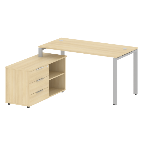 Рабочая станция с опорной тумбой левая Metal System Style БП.РС-СТС-2.3 Л 1500x1520x750