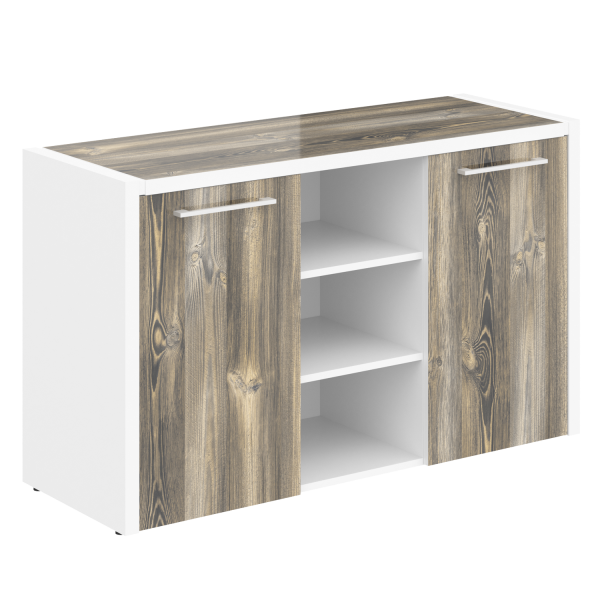 Тумба с фригобаром в кабинет руководителя серии Morris MTF 140 1400x492x828 (Дуб Базель/Белый)