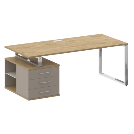 Стол руководителя с опорной тумбой, левый Shift SK.SRT-200 (L) (2000x904x753)