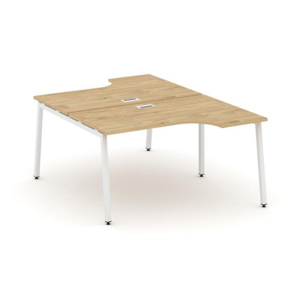 Рабочая станция эргономичная SN-4A.DRPA-001 (1380х1232/1992х750) (Тиквуд Светлый/Металл Белый)