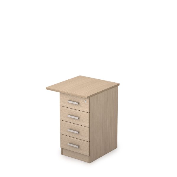 2ТЗ.002.5 Тумба приставная с топом, замок 550x600x750 (Дуб)