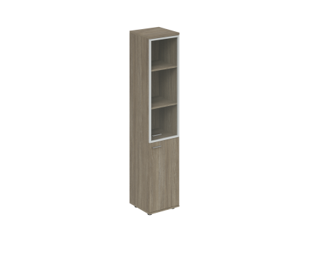 Шкаф высокий со стеклом Wing WN.702.OD.OD.AL.R 400x400x1955 (Темный дуб)