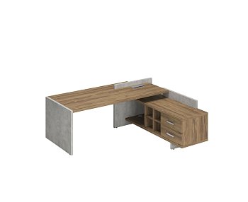 Стол руководителя правый Wood&Stone СФ-531202 2200x1996x840