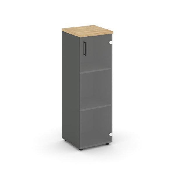 Шкаф средний узкий SN.STU-205(R) (400х400х1203) (Антрацит/Тиквуд Светлый/Прозрачный)
