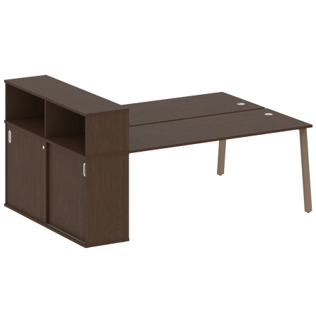 Рабочая станция с шкафом-купе на А-образном м/к Metal System Style БА.РС-СШК-2.5 Т 2210x1475x1098