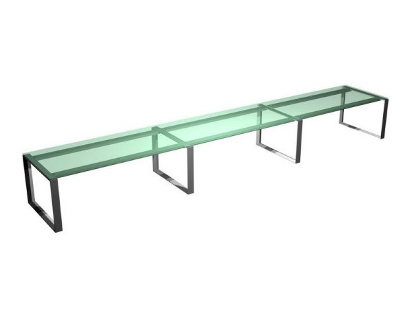 Стол для переговоров ноги хром X7 X7S53 С 5400x1000x720 (СтеклоСерый)
