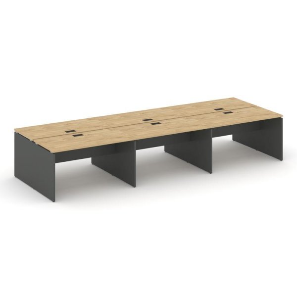 Рабочая станция 2-х сторонняя SN-D.DRS-063 (4140х1232х750) (Тиквуд Светлый/Антрацит)