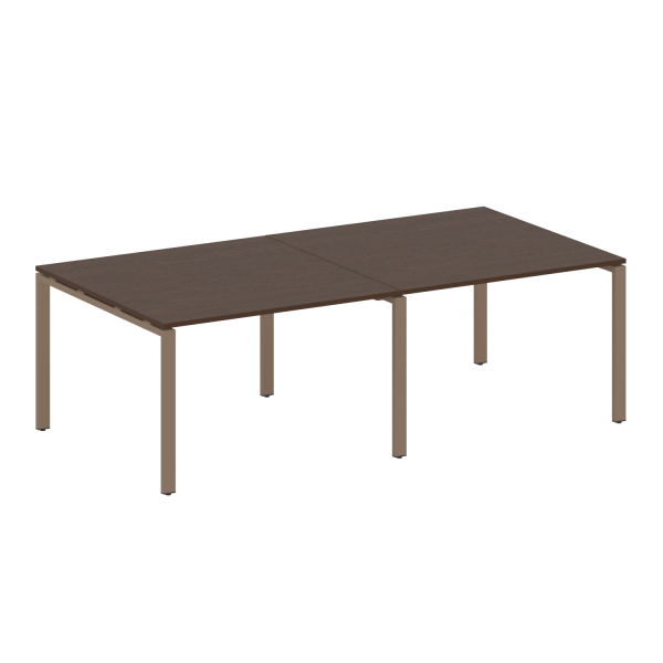 Переговорный стол 2 столешницы Metal System Style БП.ПРГ-2.2 2400x1235x750 (Венге Цаво/Мокко металл)