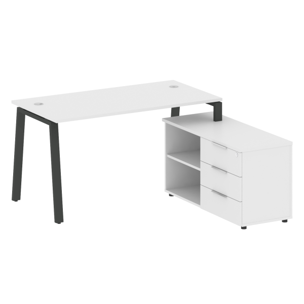 Рабочая станция с тумбой на А-образном м/к Metal System Style БА.РС-СТС-2.3 (R) 1500x1520x750