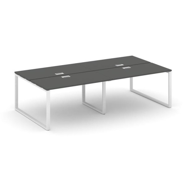 Рабочая станция 2-х сторонняя SN-6O.DRS-054 (3160х1632х750) (Антрацит/Металл Белый)